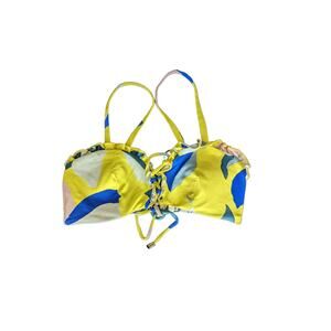 Maaji Dolly Reversible Swim Top Begonia Lace Up Corset Womens Small Bikini Blue